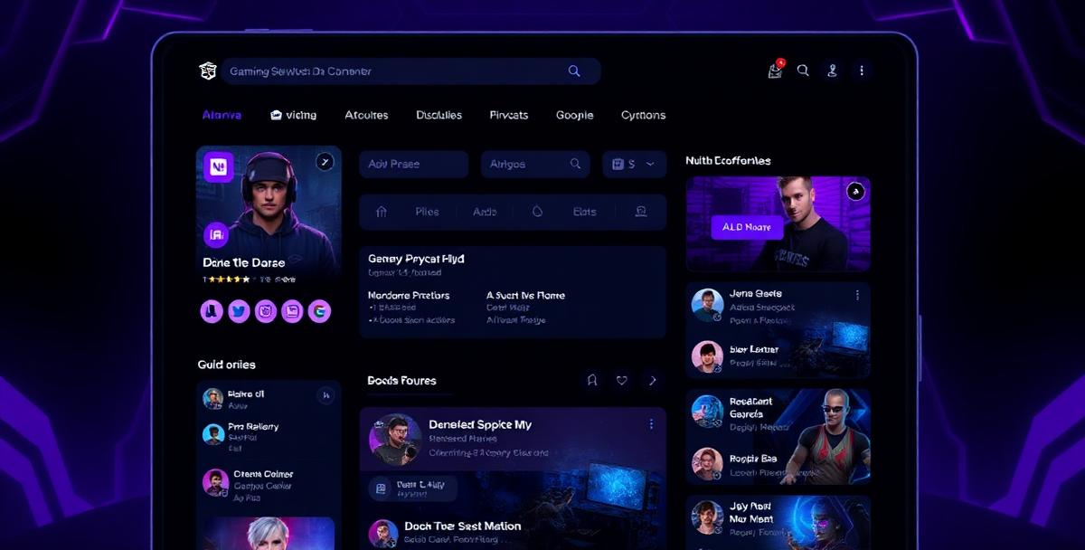 GSPN social platform showing player profiles and squad matchmaking